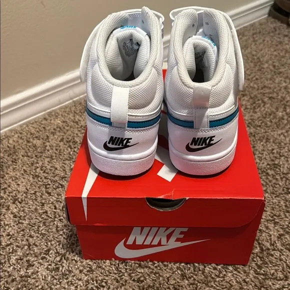 Nike Kids White and Blue Sneakers