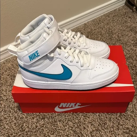 Nike Kids White and Blue Sneakers