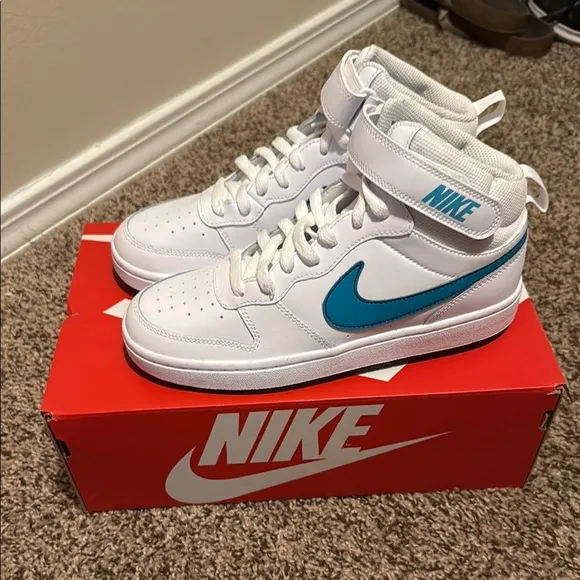Nike Kids White and Blue Sneakers