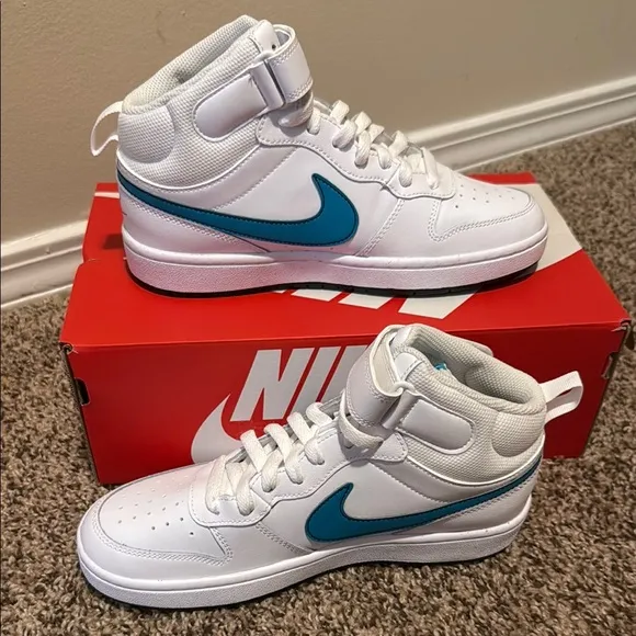 Nike Kids White and Blue Sneakers