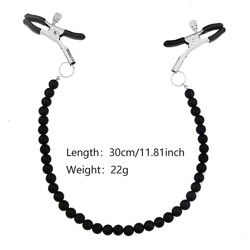 Nipple Clamps With Beaded Pearl Chain