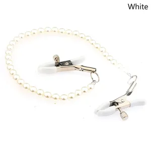 Nipple Clamps With Beaded Pearl Chain