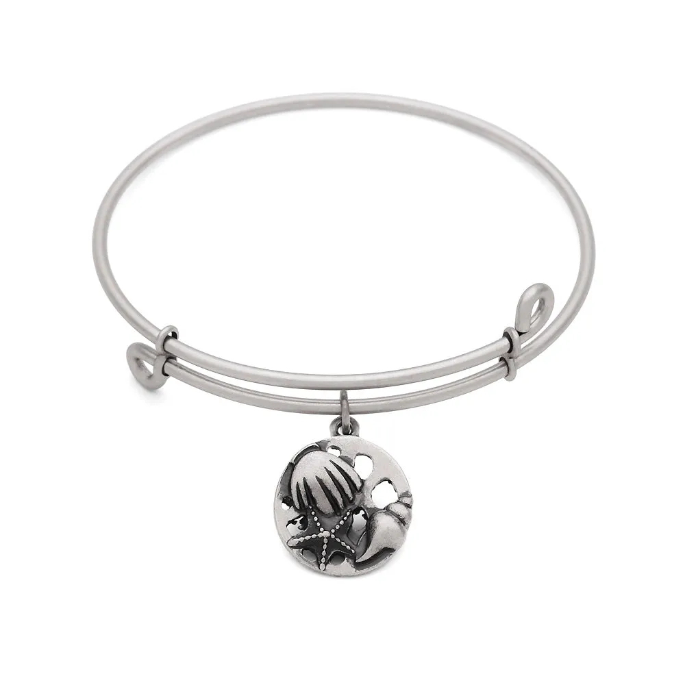 Ocean, Bangle Antique Silver Color Finish