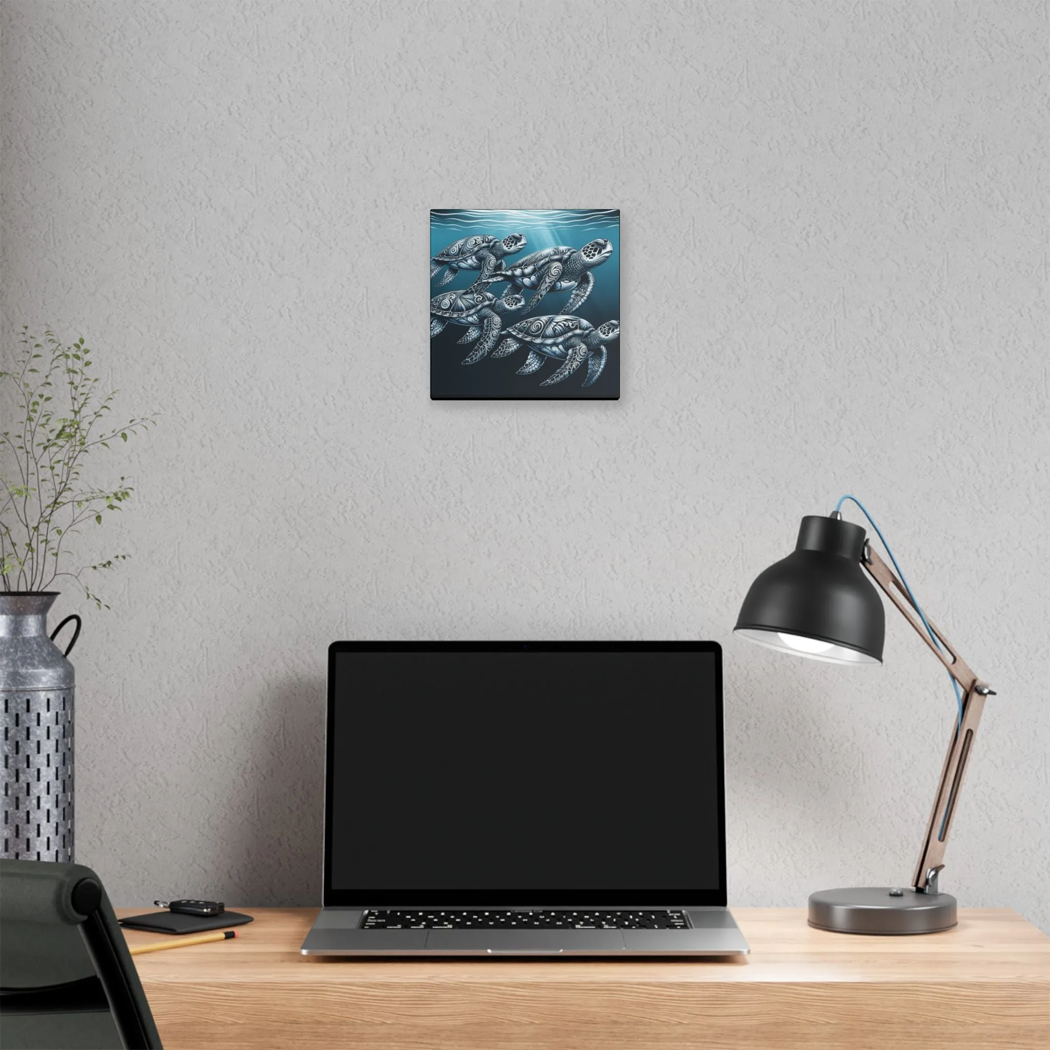 Ocean Turtle Stretched Canvas Art - Nautical Décor for Marine Life Lovers
