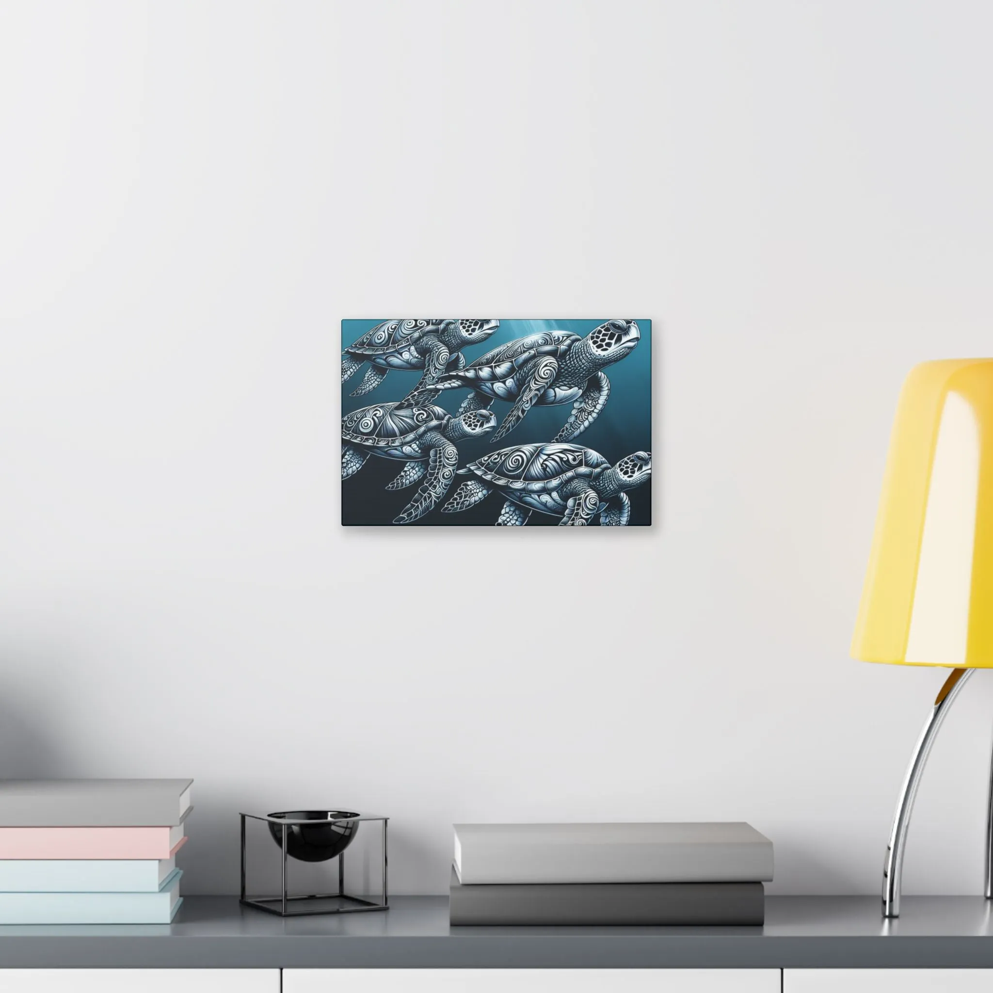 Ocean Turtle Stretched Canvas Art - Nautical Décor for Marine Life Lovers