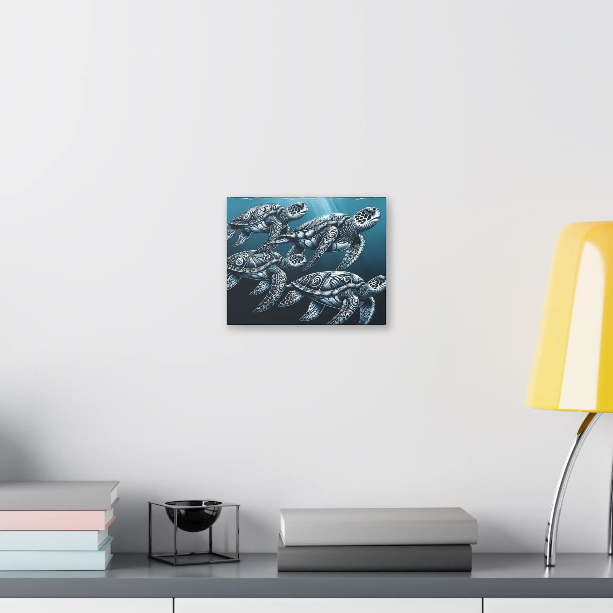 Ocean Turtle Stretched Canvas Art - Nautical Décor for Marine Life Lovers