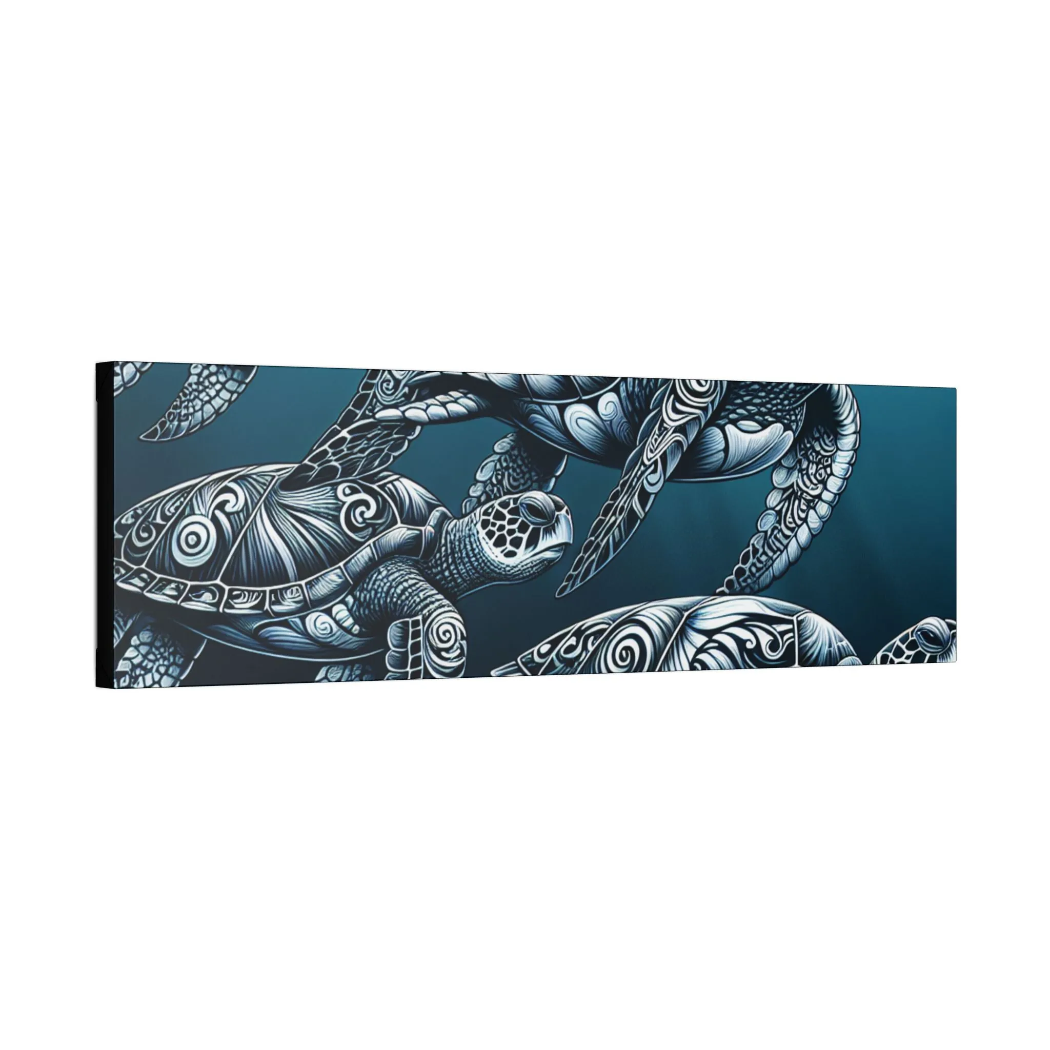 Ocean Turtle Stretched Canvas Art - Nautical Décor for Marine Life Lovers