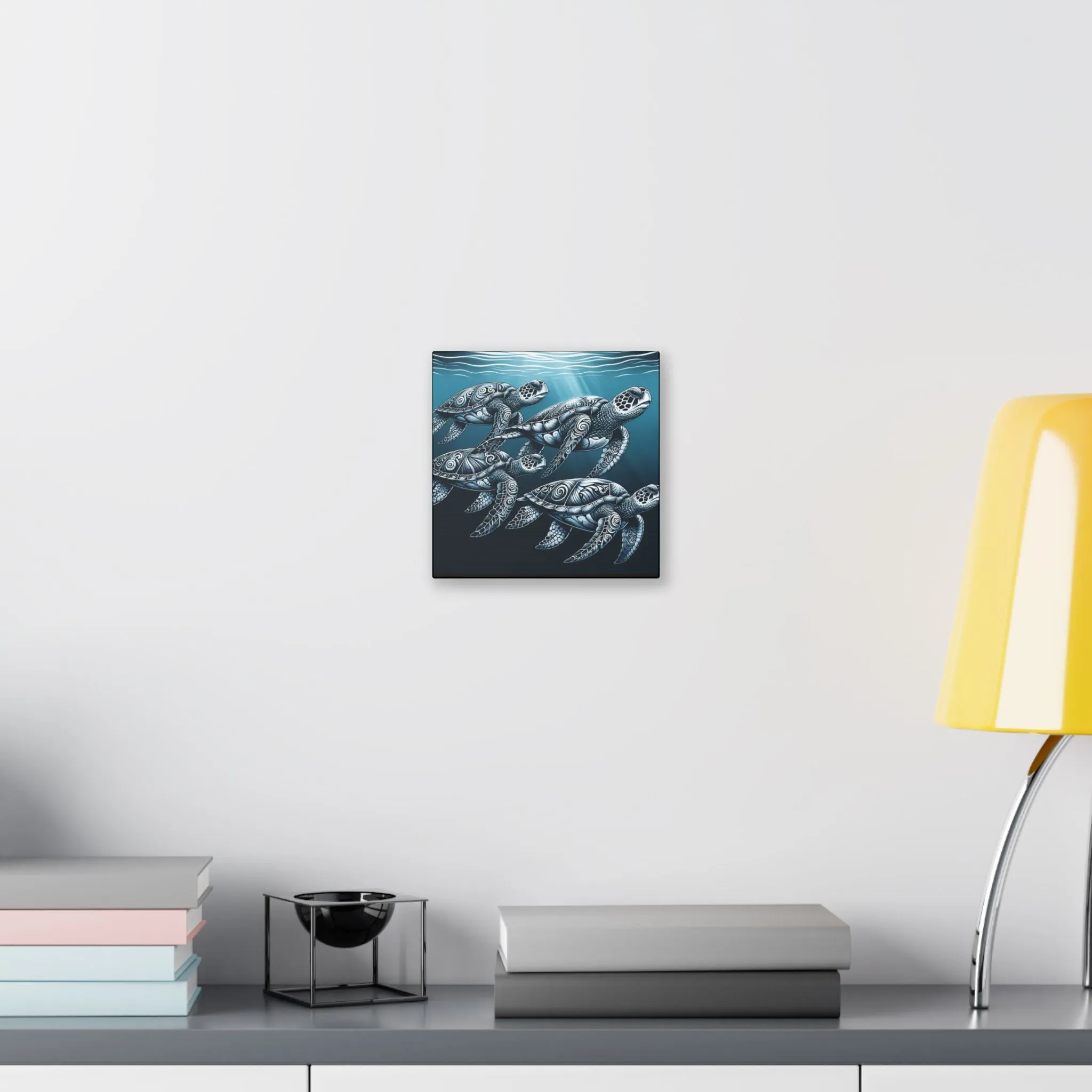 Ocean Turtle Stretched Canvas Art - Nautical Décor for Marine Life Lovers