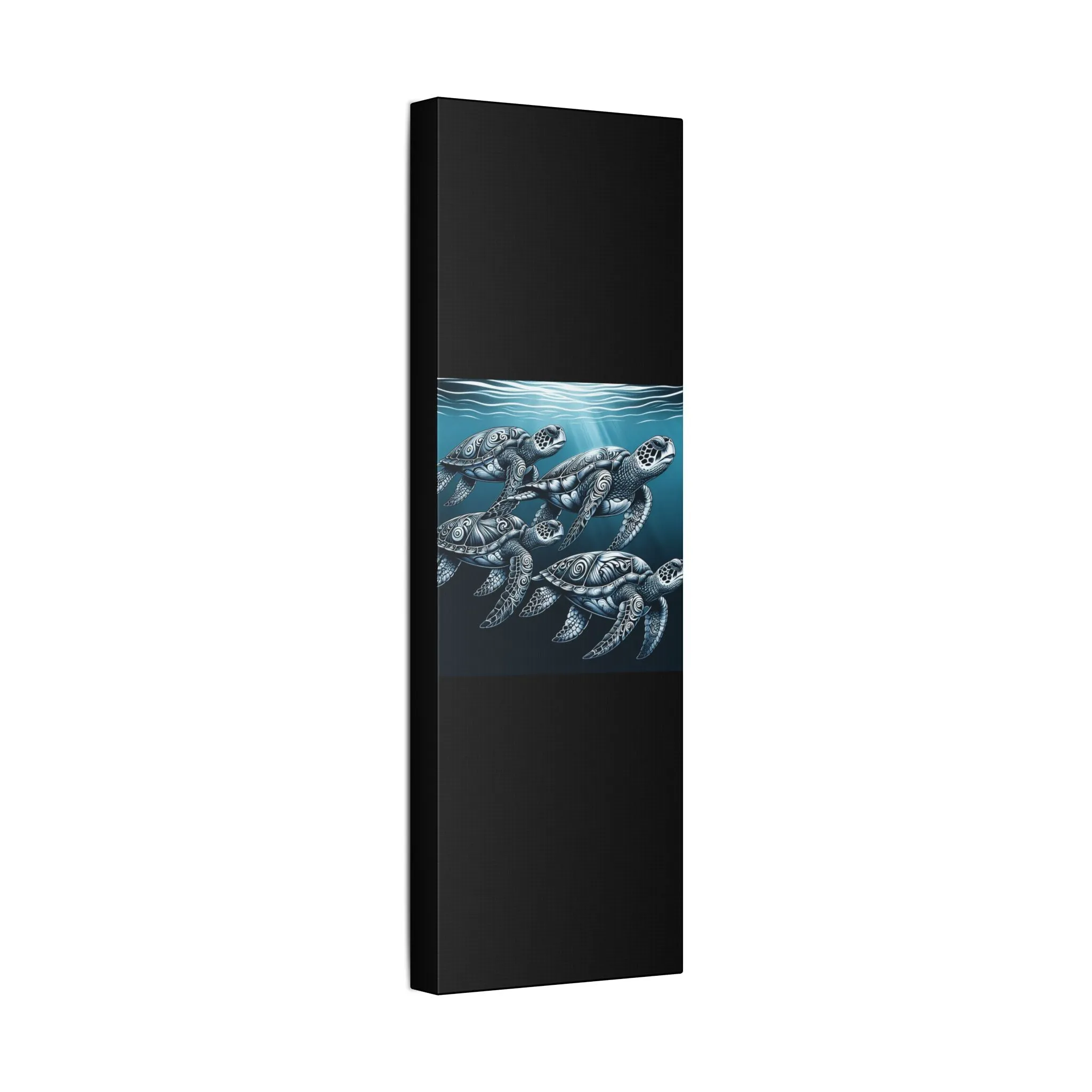 Ocean Turtle Stretched Canvas Art - Nautical Décor for Marine Life Lovers
