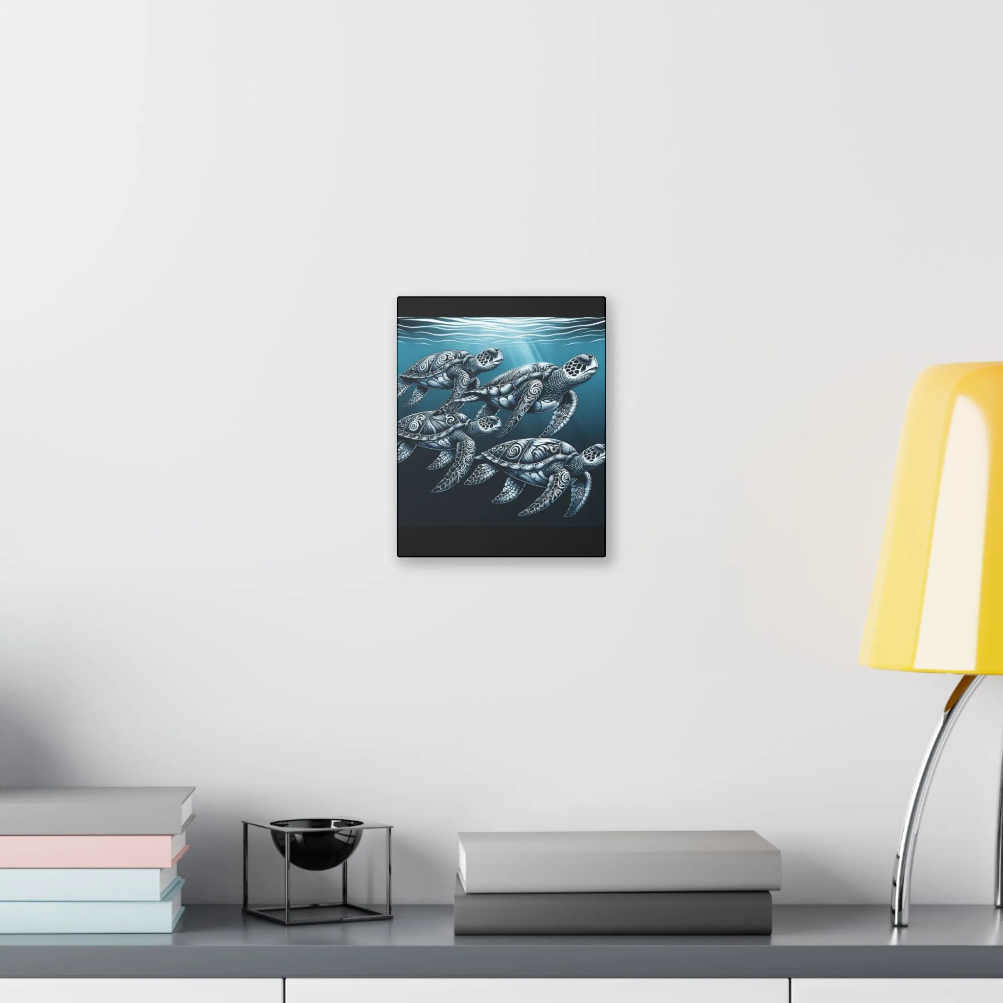 Ocean Turtle Stretched Canvas Art - Nautical Décor for Marine Life Lovers