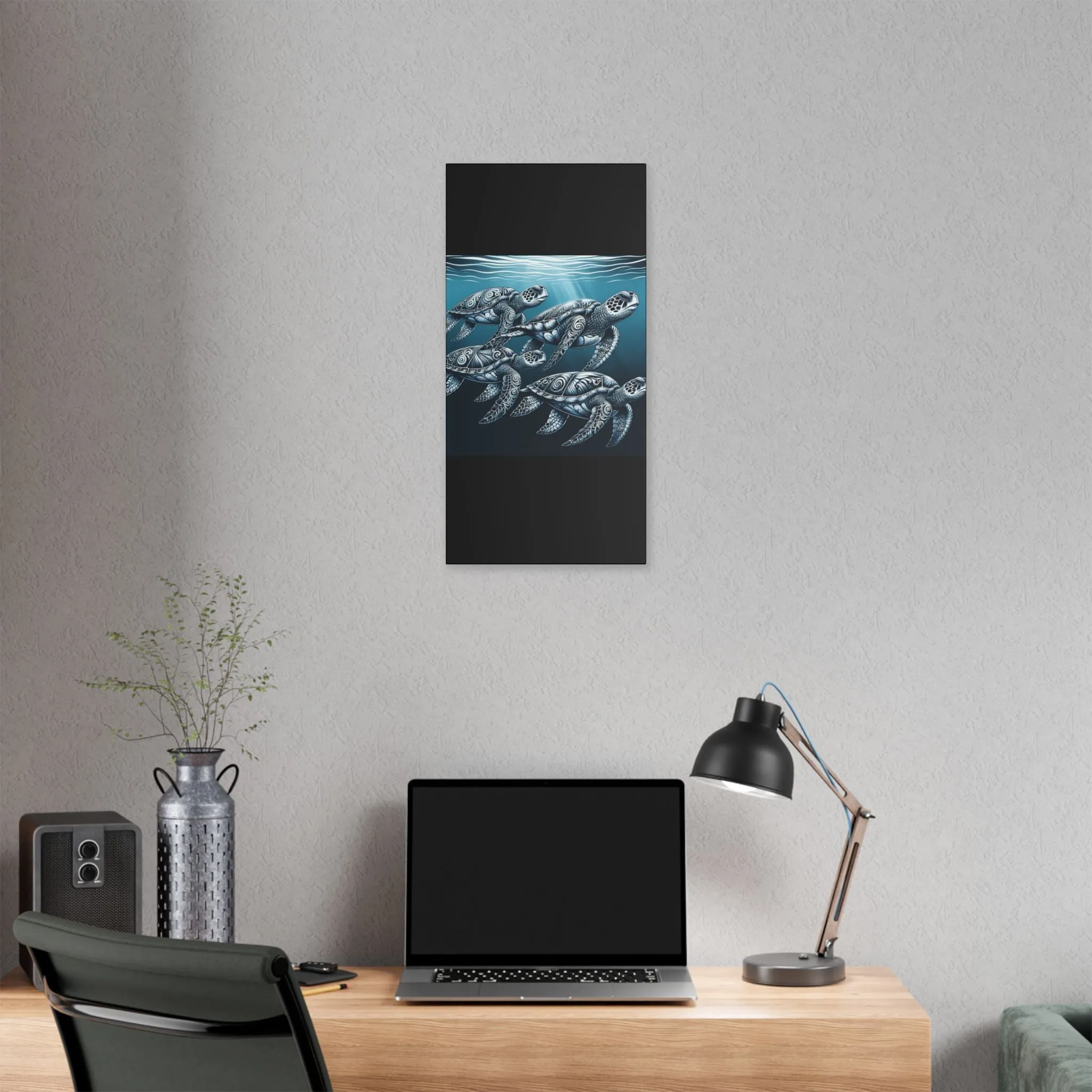 Ocean Turtle Stretched Canvas Art - Nautical Décor for Marine Life Lovers