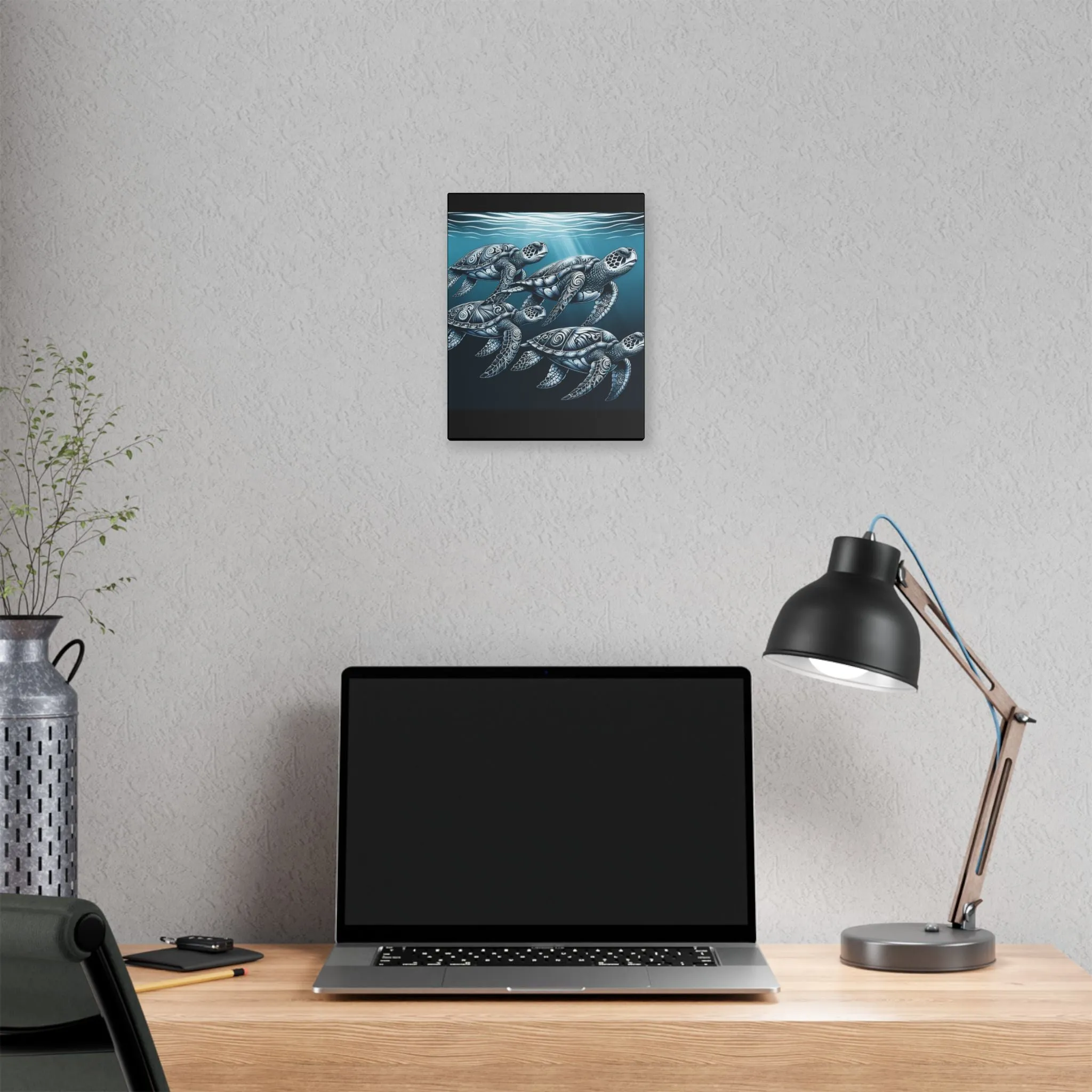 Ocean Turtle Stretched Canvas Art - Nautical Décor for Marine Life Lovers