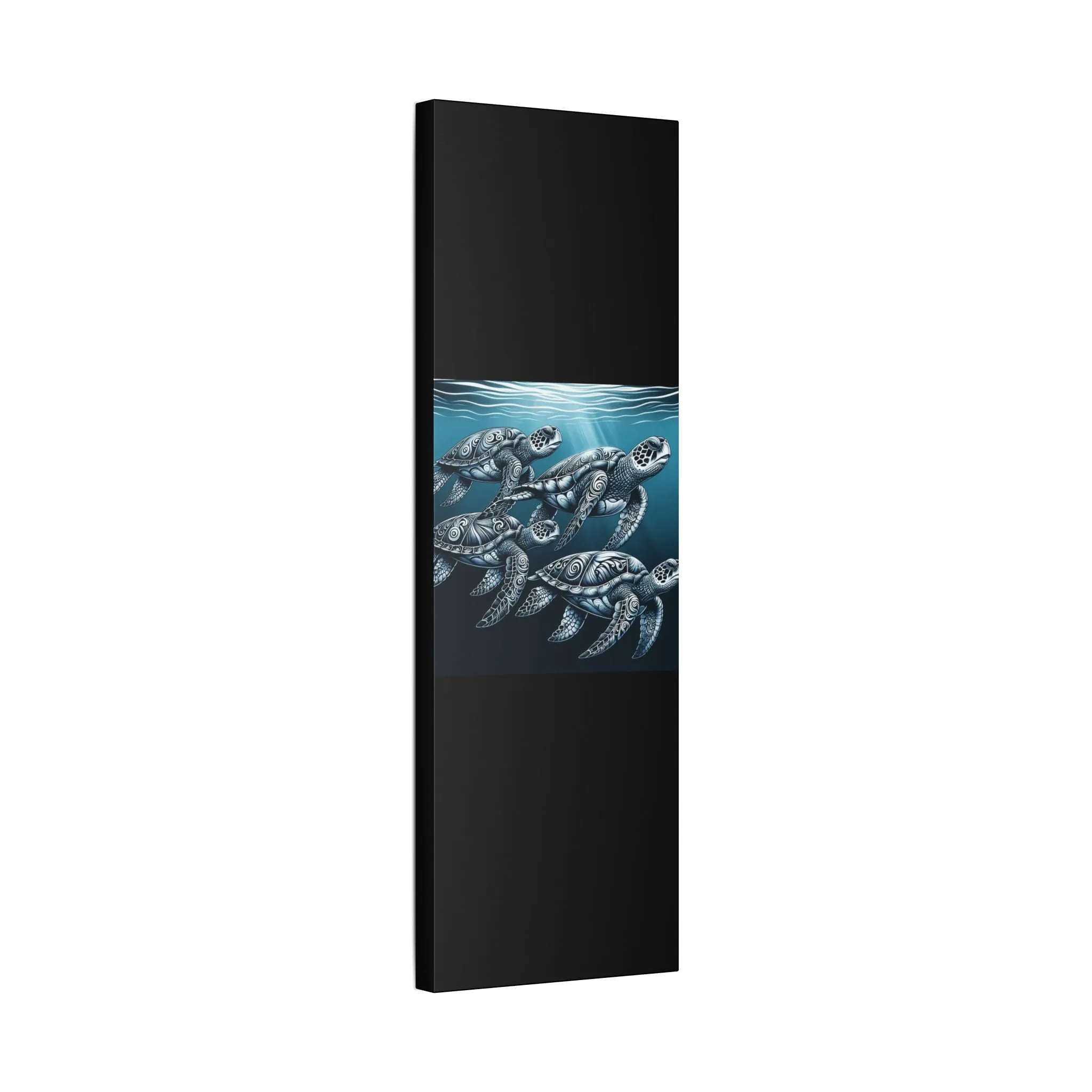 Ocean Turtle Stretched Canvas Art - Nautical Décor for Marine Life Lovers