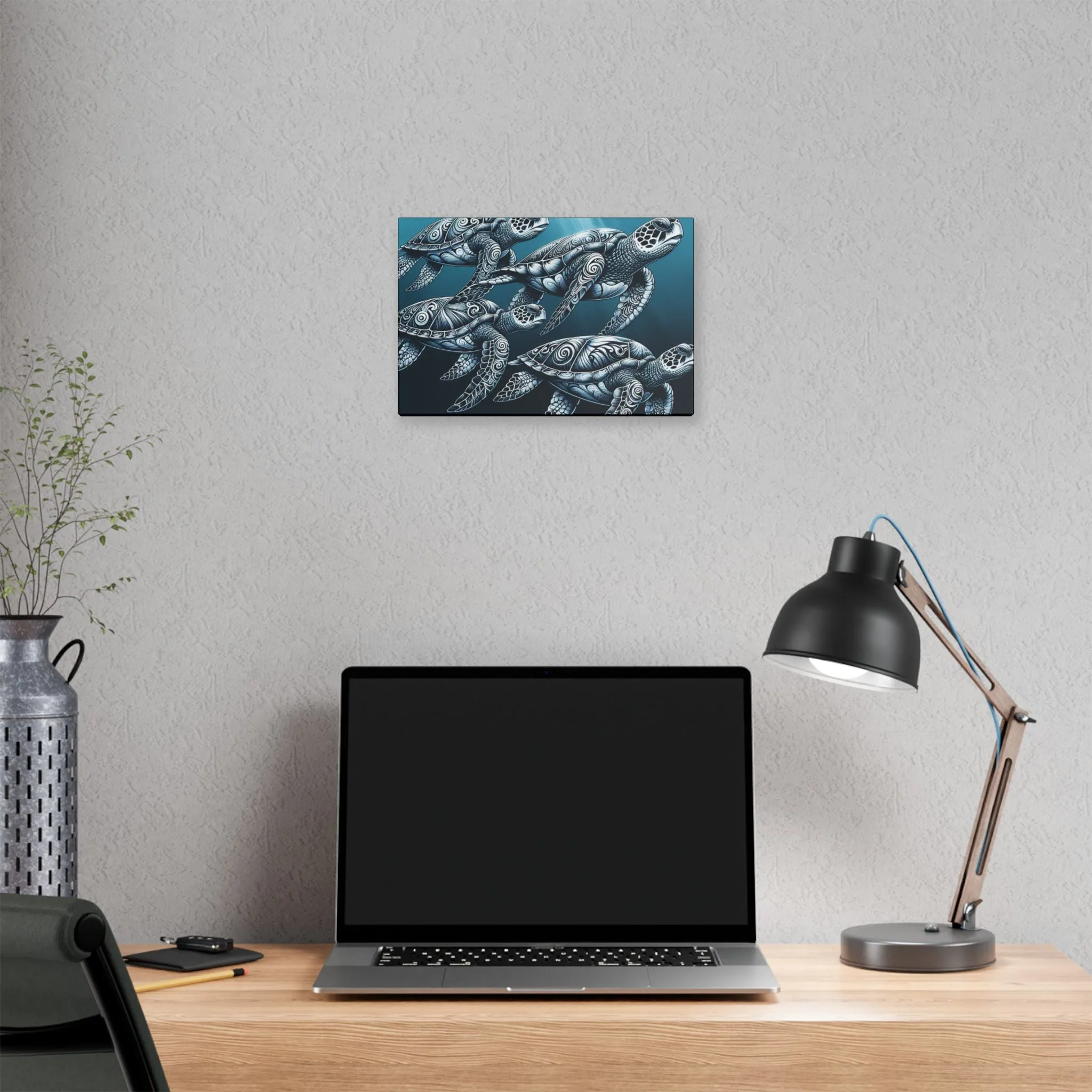 Ocean Turtle Stretched Canvas Art - Nautical Décor for Marine Life Lovers