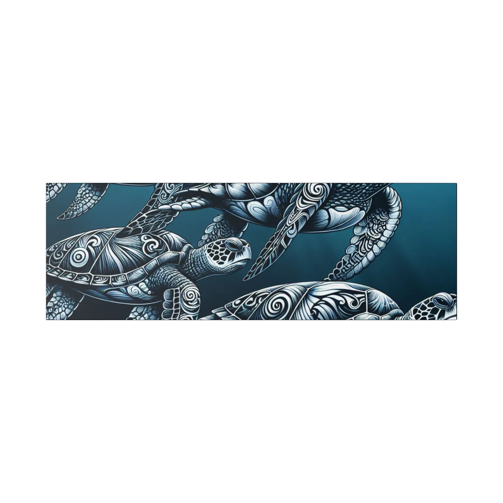 Ocean Turtle Stretched Canvas Art - Nautical Décor for Marine Life Lovers