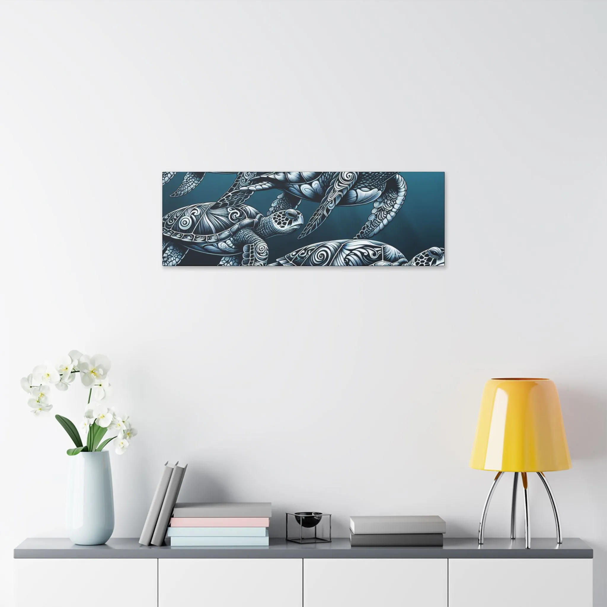 Ocean Turtle Stretched Canvas Art - Nautical Décor for Marine Life Lovers
