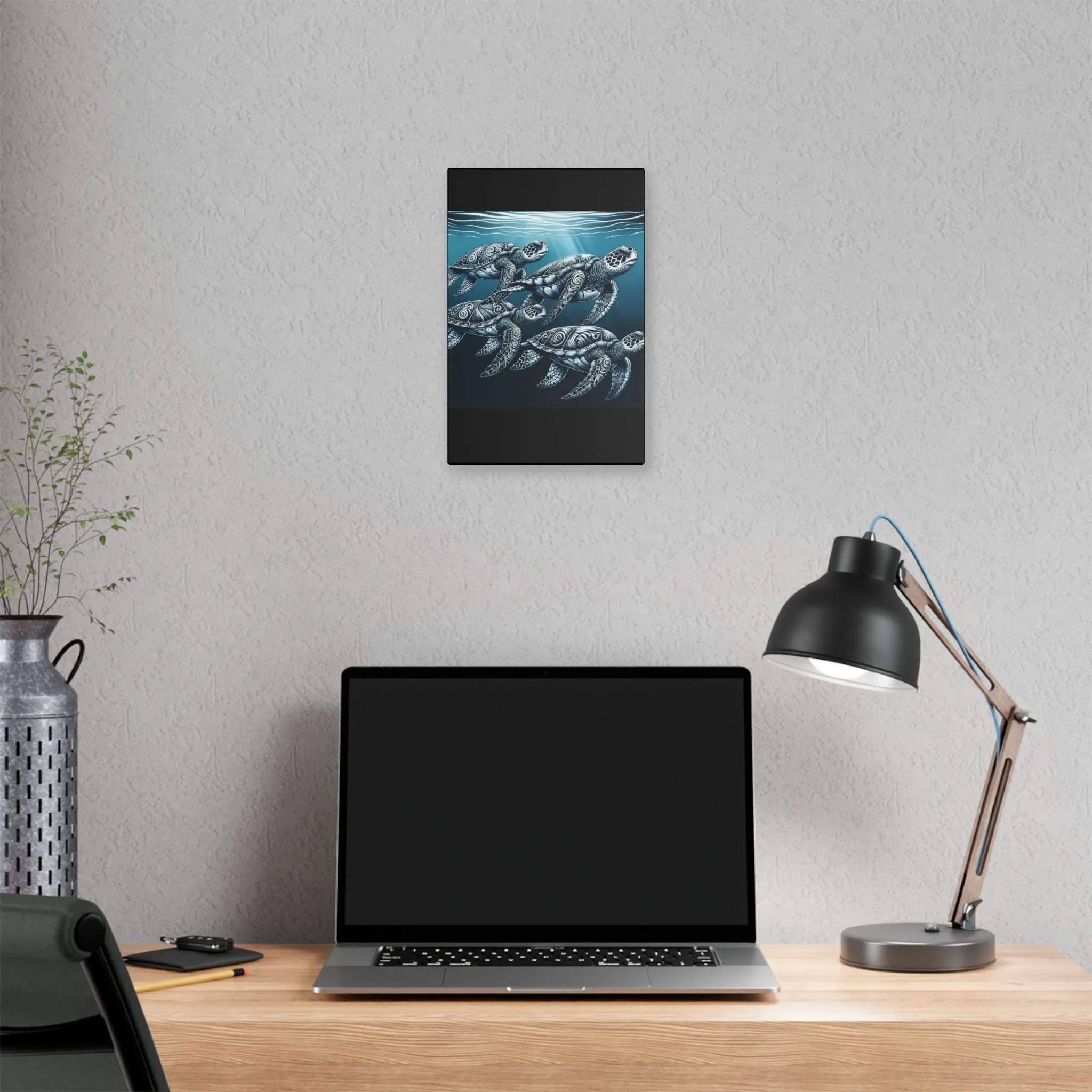 Ocean Turtle Stretched Canvas Art - Nautical Décor for Marine Life Lovers