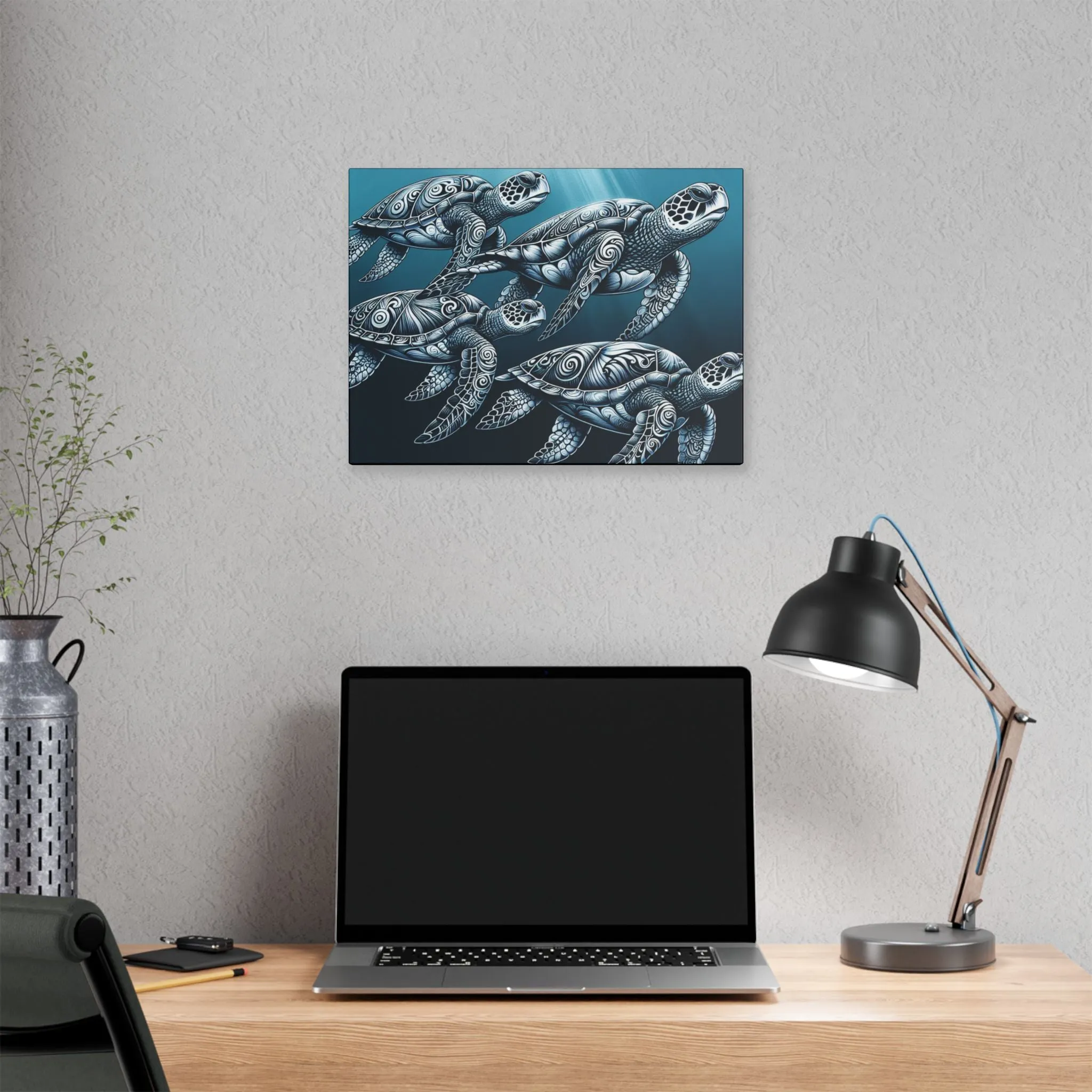 Ocean Turtle Stretched Canvas Art - Nautical Décor for Marine Life Lovers