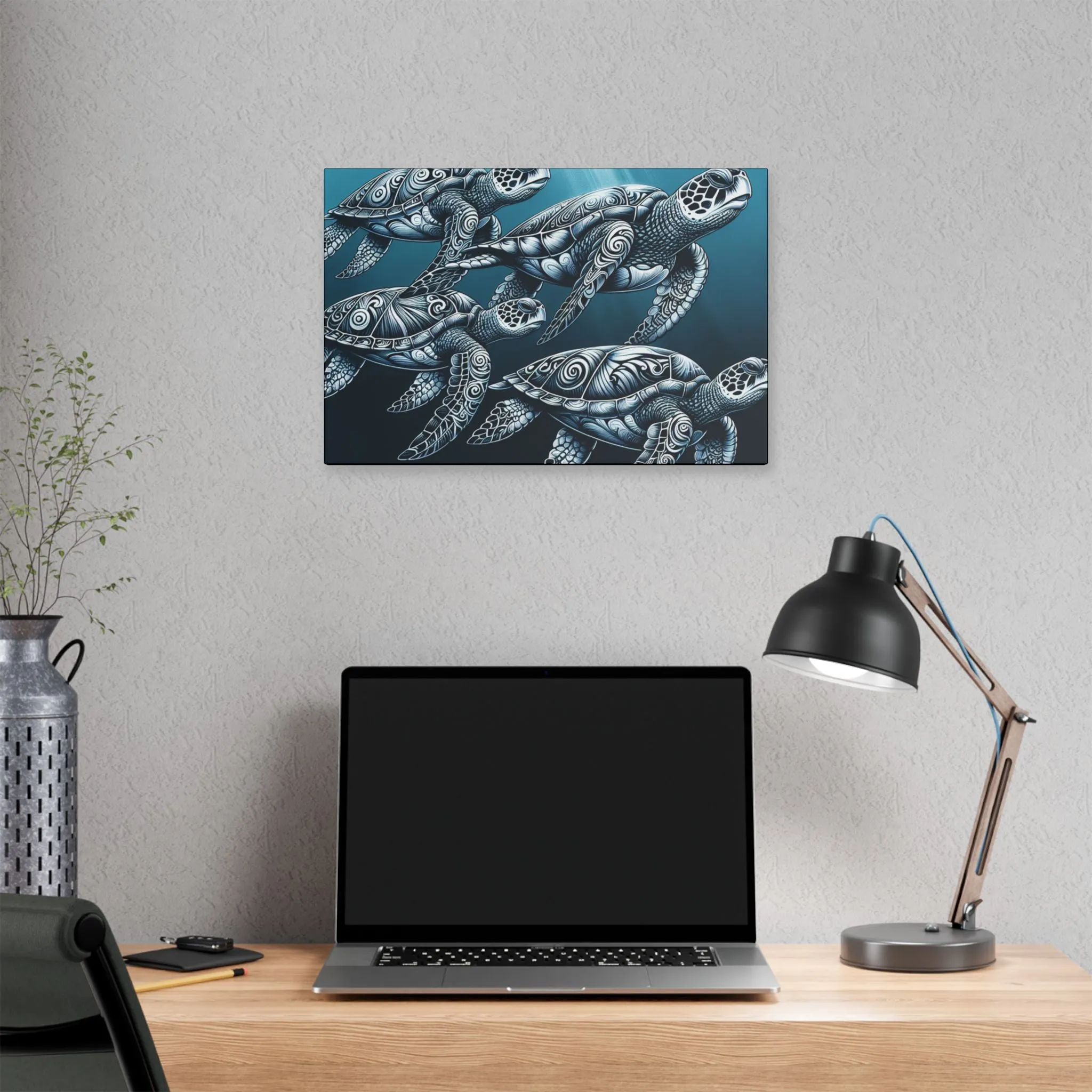 Ocean Turtle Stretched Canvas Art - Nautical Décor for Marine Life Lovers