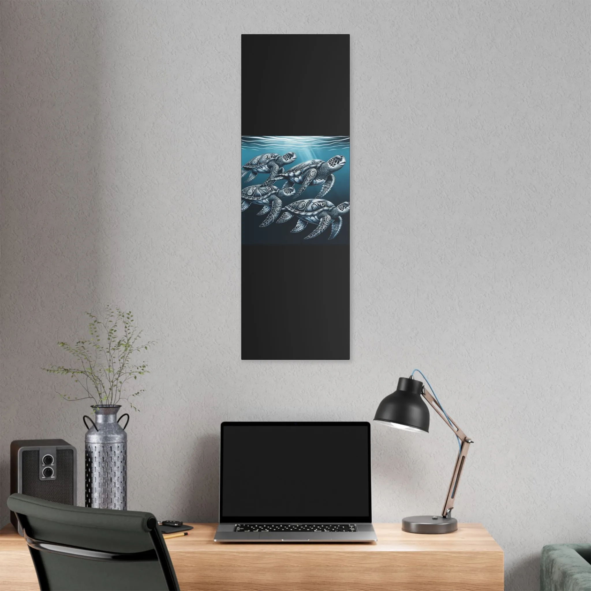 Ocean Turtle Stretched Canvas Art - Nautical Décor for Marine Life Lovers