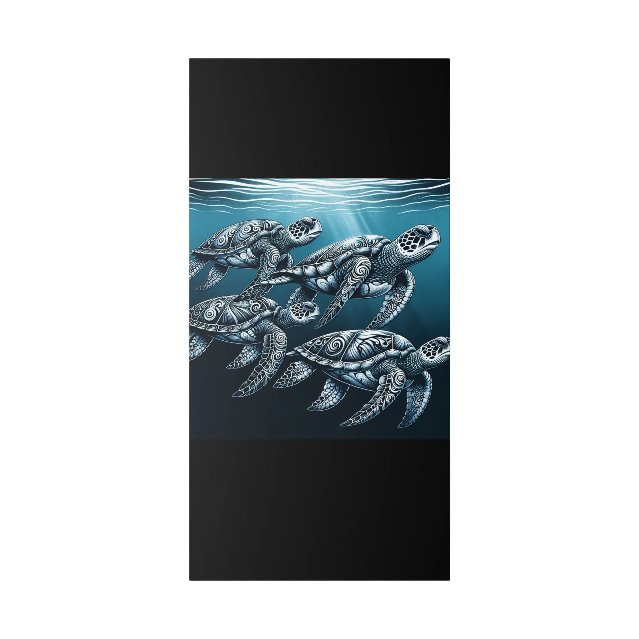 Ocean Turtle Stretched Canvas Art - Nautical Décor for Marine Life Lovers
