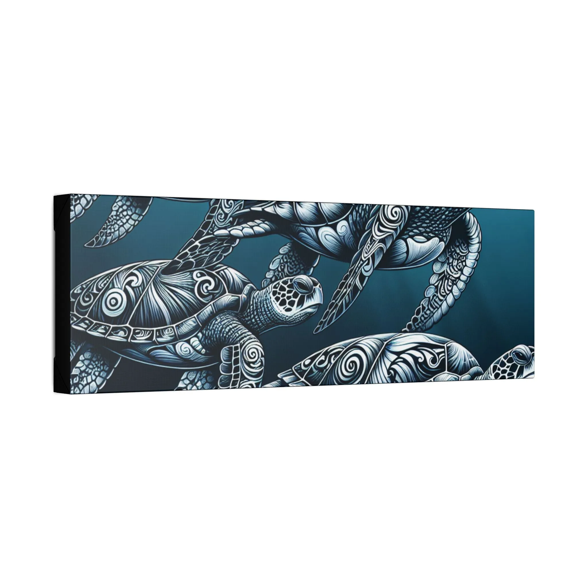 Ocean Turtle Stretched Canvas Art - Nautical Décor for Marine Life Lovers
