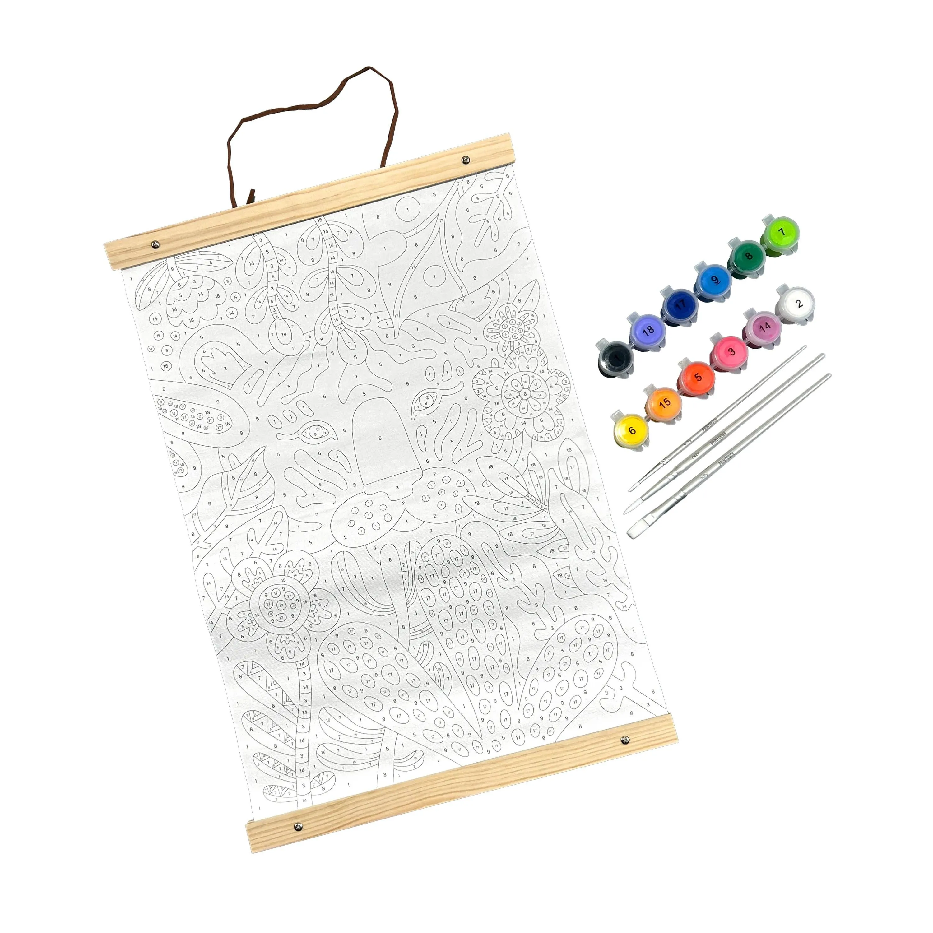 Paintology Paint By Number Canvas Kit - Tiger Eyes 25 PC Set