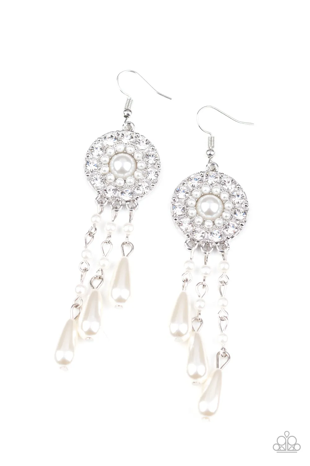Paparazzi Dreams Can Come True - White Earrings