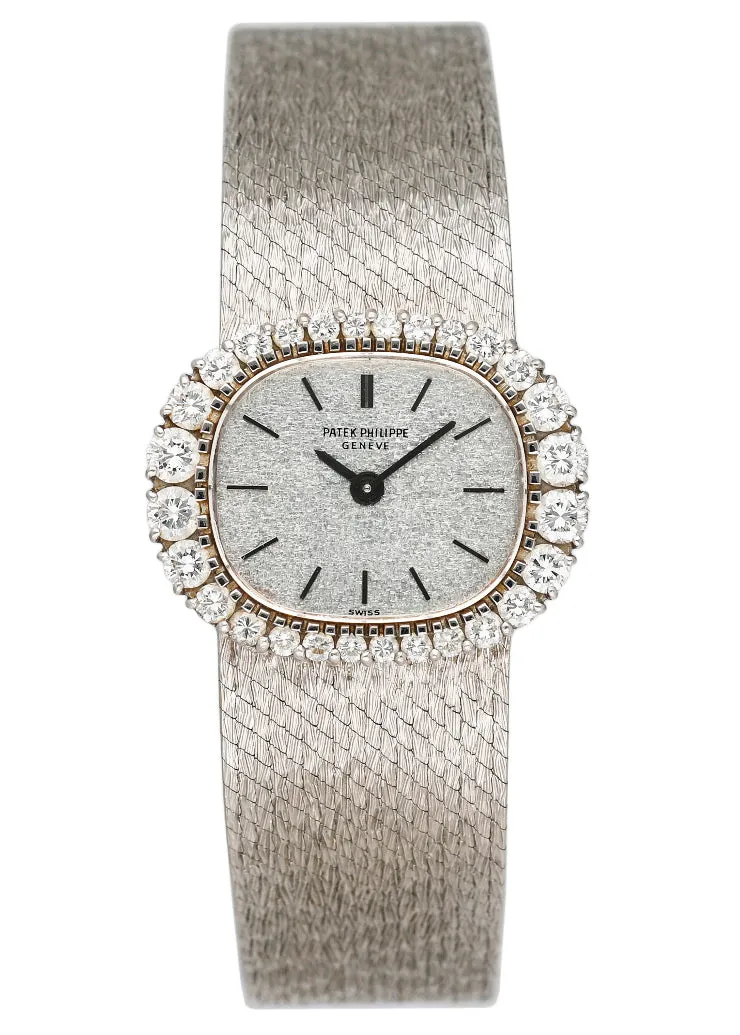 Patek Philippe Diamond Bezel 18K White Gold Ladies Watch