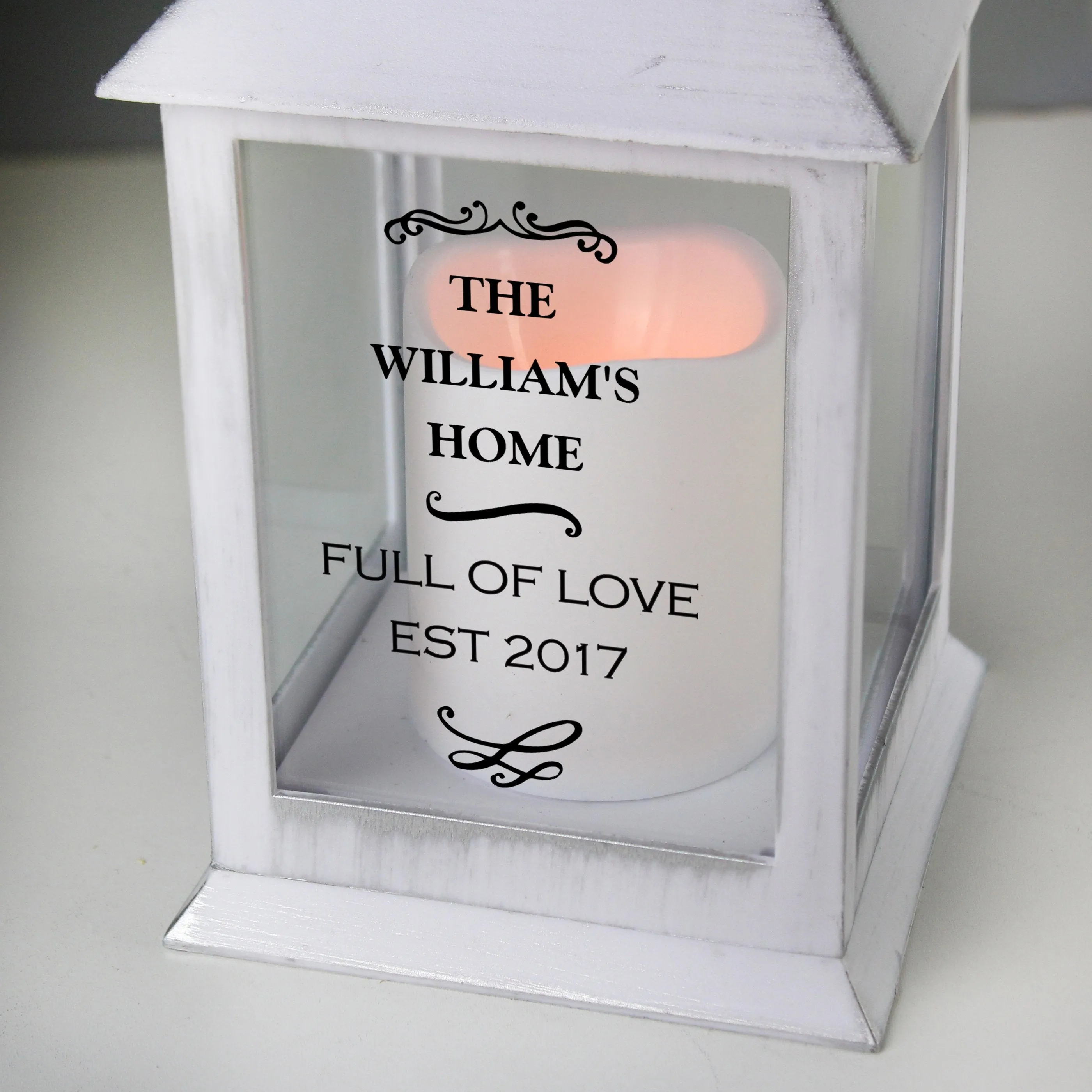 Personalised White Lantern