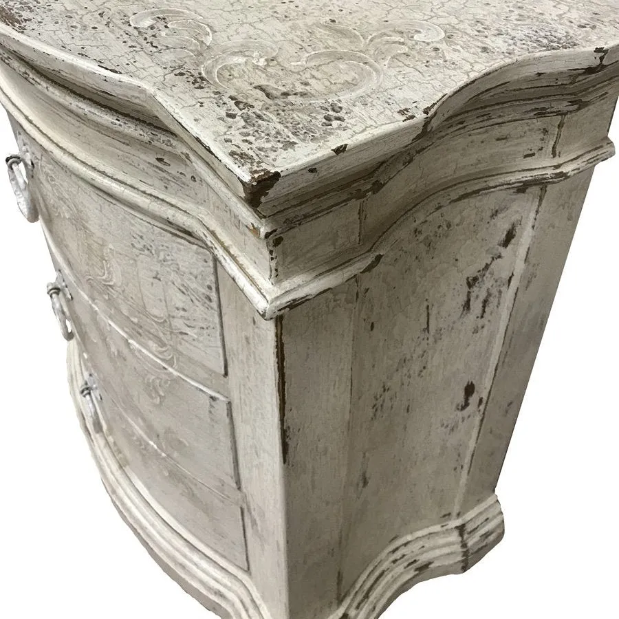 Peruvian Hand Crafted Milan Nightstand Antique White Finish