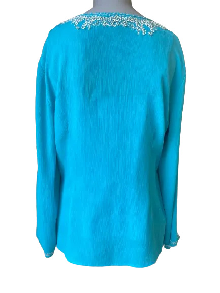 Peter Nygard Blue Petites Camisole Blouse