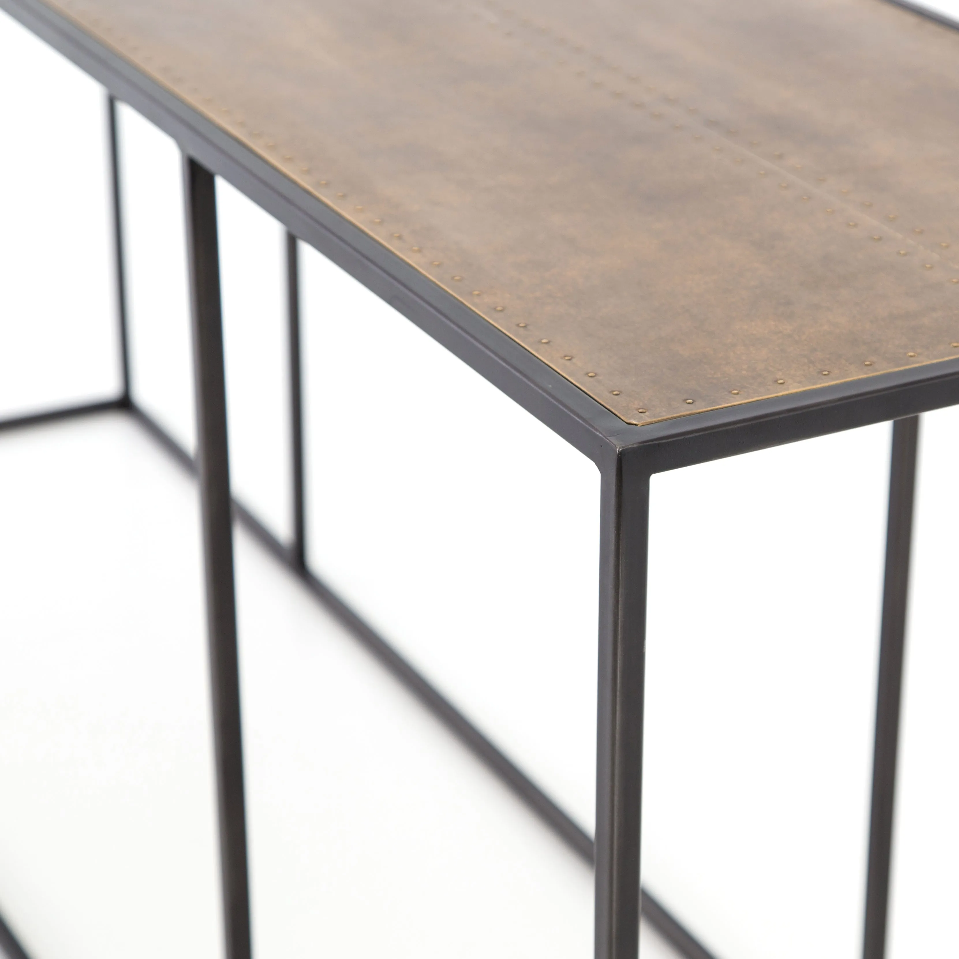 Phillip Console Table-Antique Brass Clad