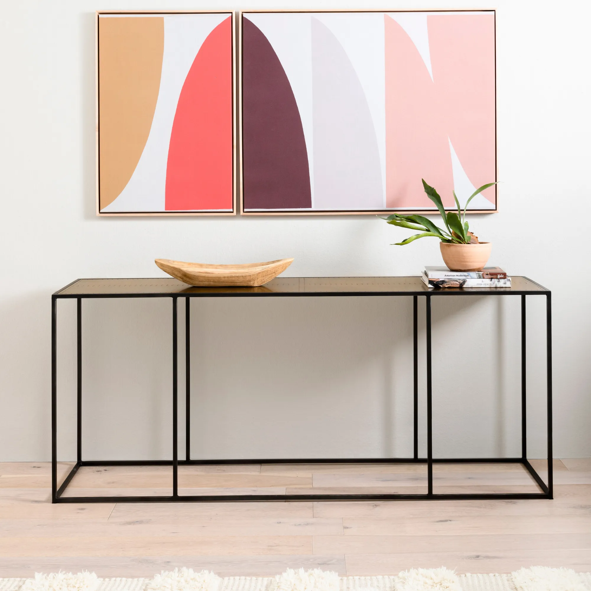Phillip Console Table-Antique Brass Clad