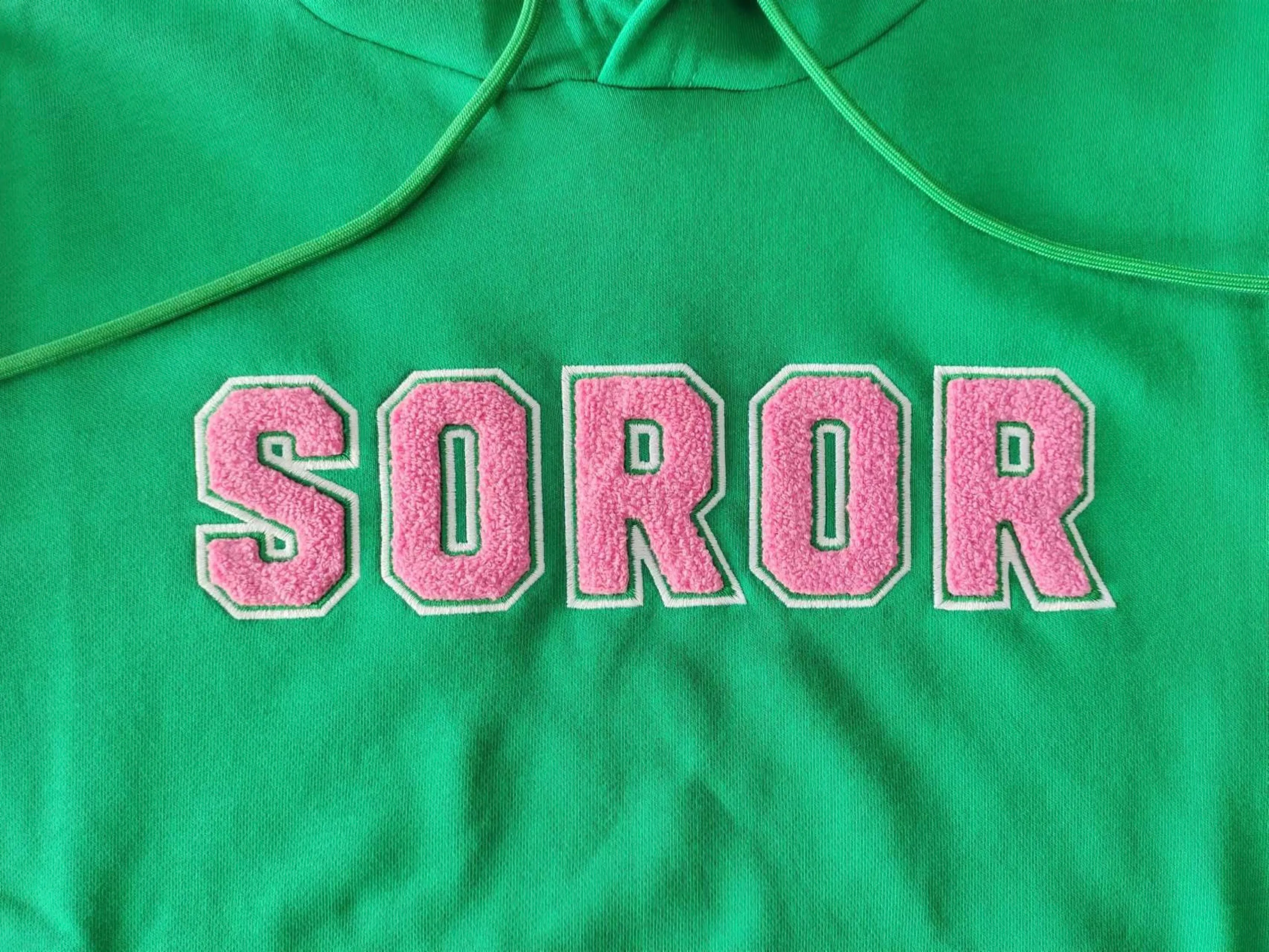 PINK AND GREEN SOROR HOODIE
