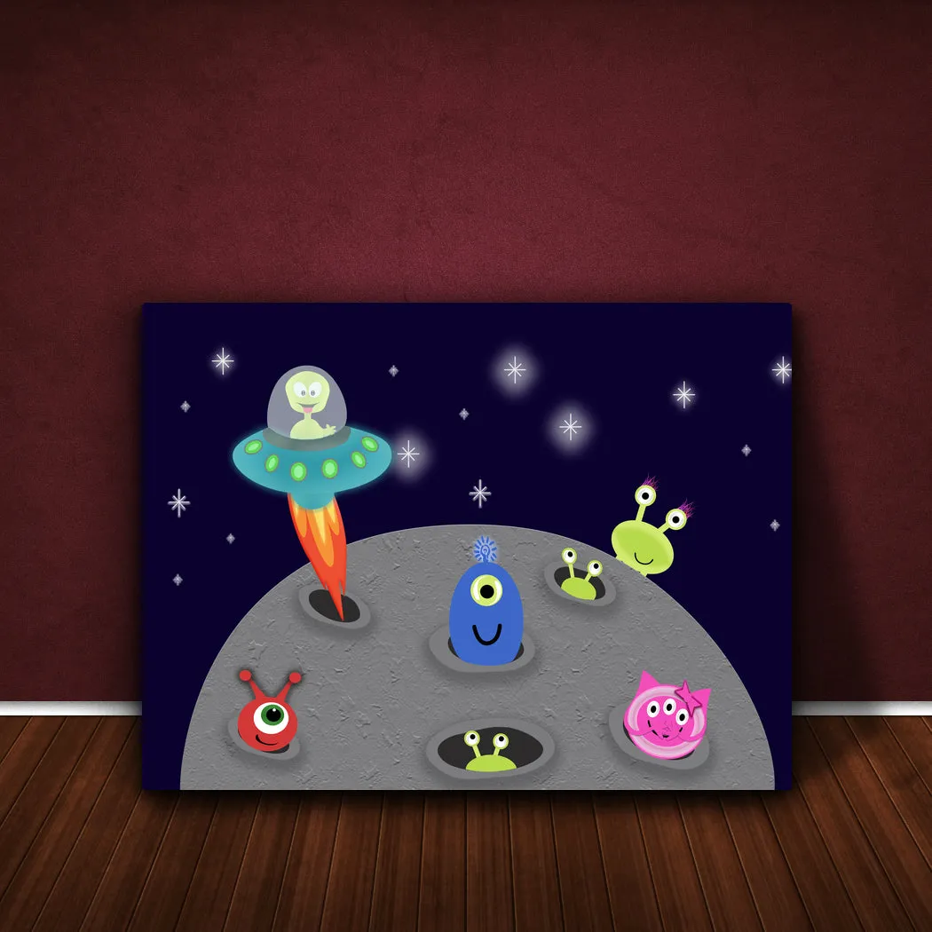 Playroom Wall Art | Nursery Pictures | Canvas Prints - Aliens