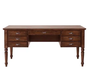Printers Keyhole Desk with Drawers