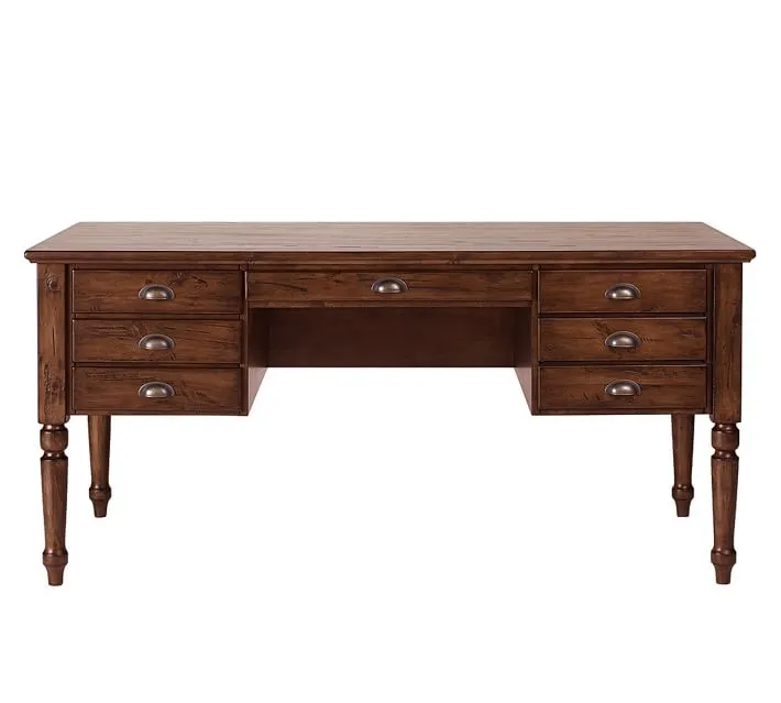Printers Keyhole Desk with Drawers