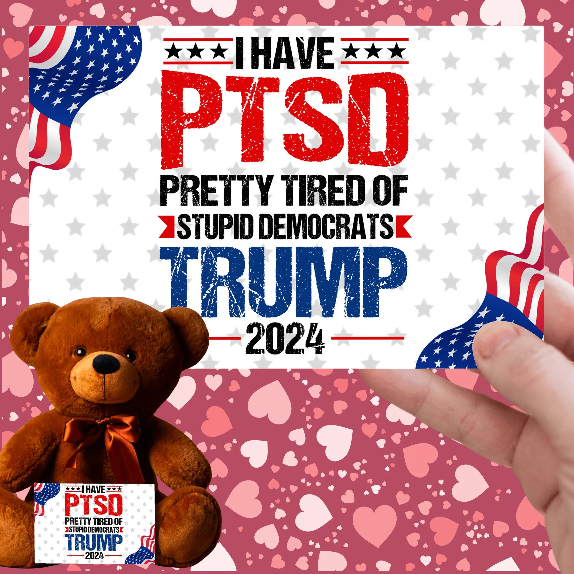 PTSD Teddy Bear with Message Card, PRICE INCLUDES FREE SHIPPING