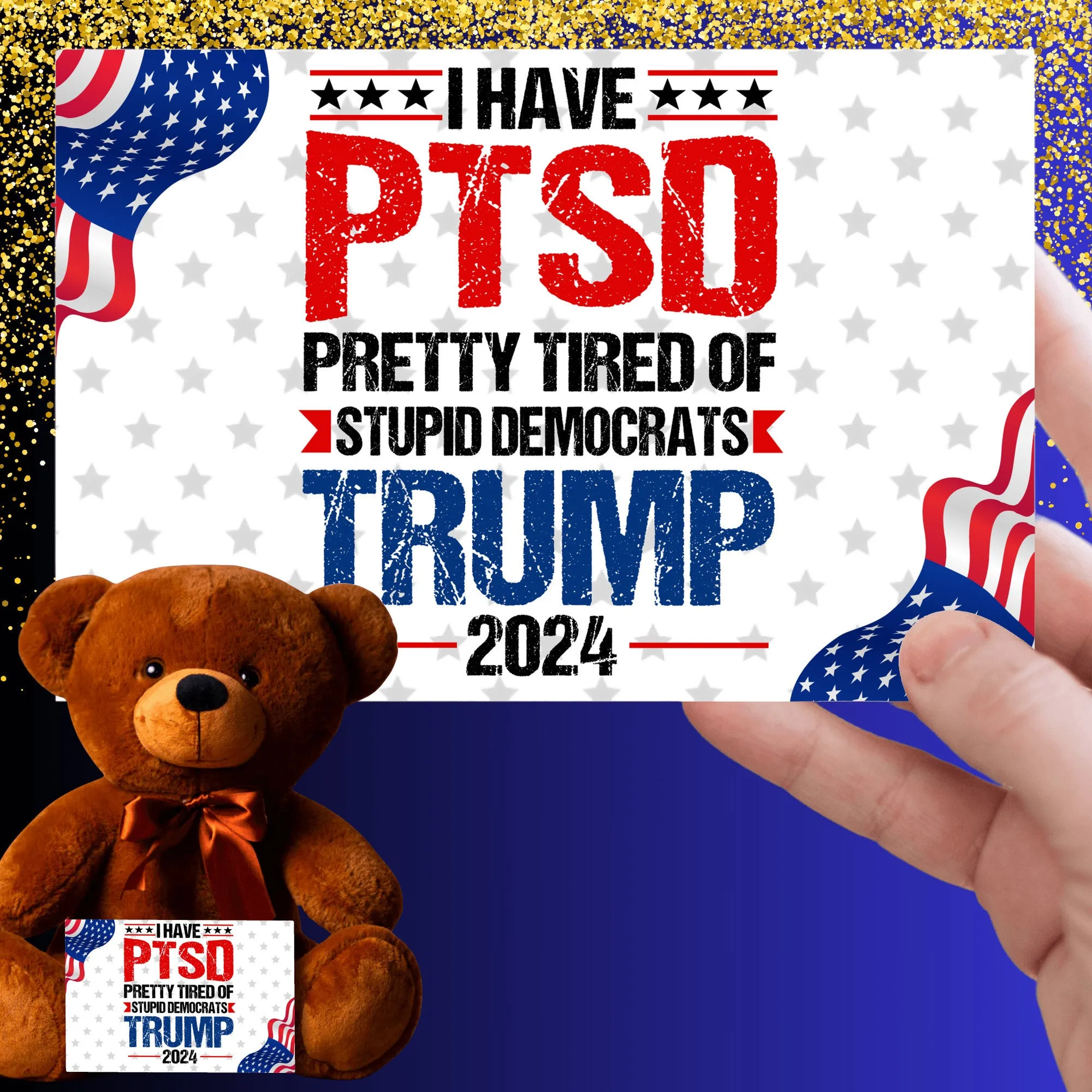 PTSD Teddy Bear with Message Card, PRICE INCLUDES FREE SHIPPING