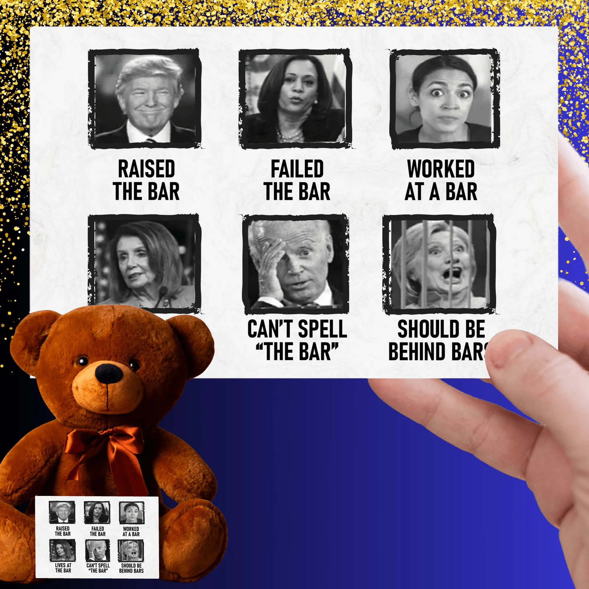 Raised the Bar Teddy Bear with Message Card, PRICE INCLUDES FREE SHIPPING