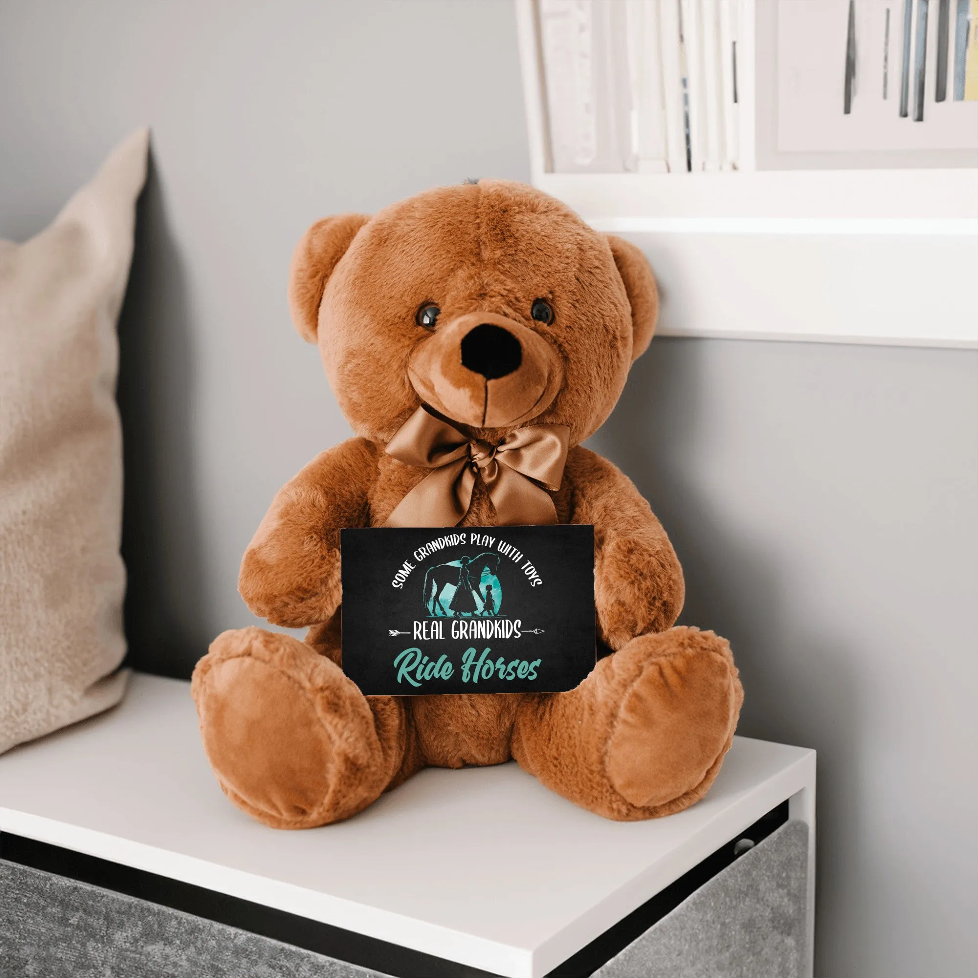 Real Grand Kids Ride Horses Teddy Bear with Message Card - PRICE INCLUDES FREE SHIPPING