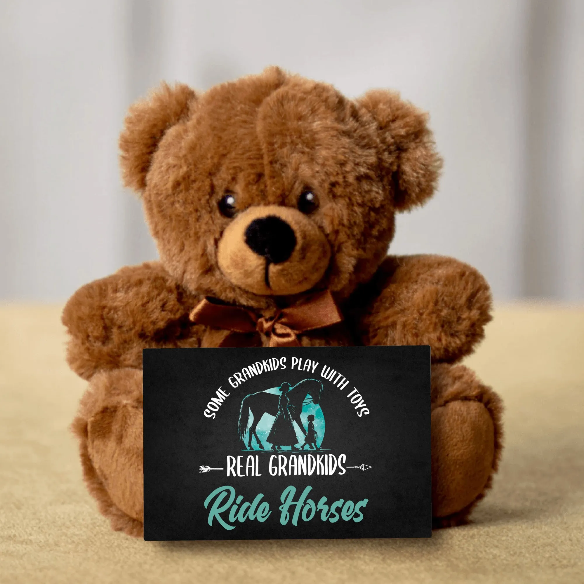 Real Grand Kids Ride Horses Teddy Bear with Message Card - PRICE INCLUDES FREE SHIPPING