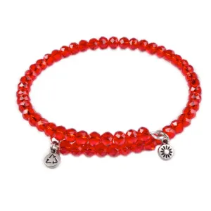 Red Crystal, Cufflet Antique Silver Color Finish