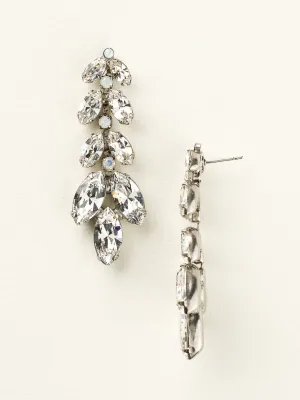 Repeating Navette Crystal Drop Earring White Bridal
