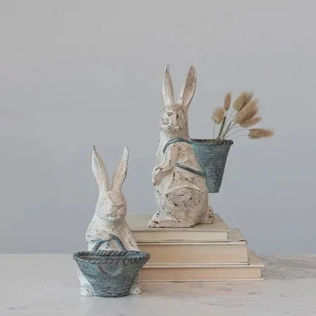 Resin Bunny W/ Basket