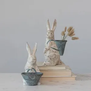 Resin Bunny W/ Basket