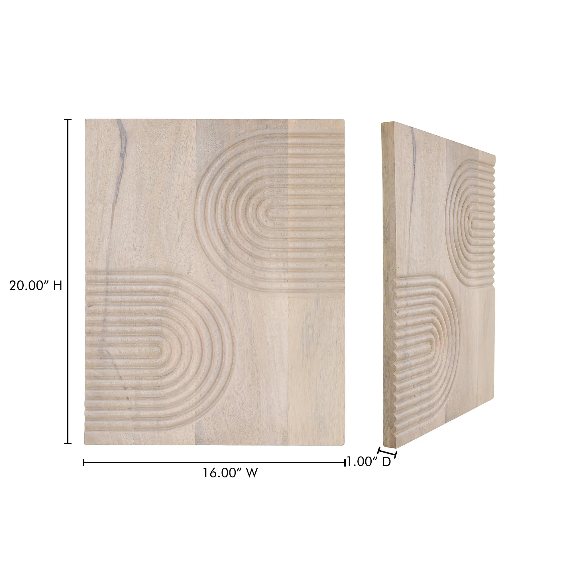Retro Wave Carved Mango Wood Wall Art