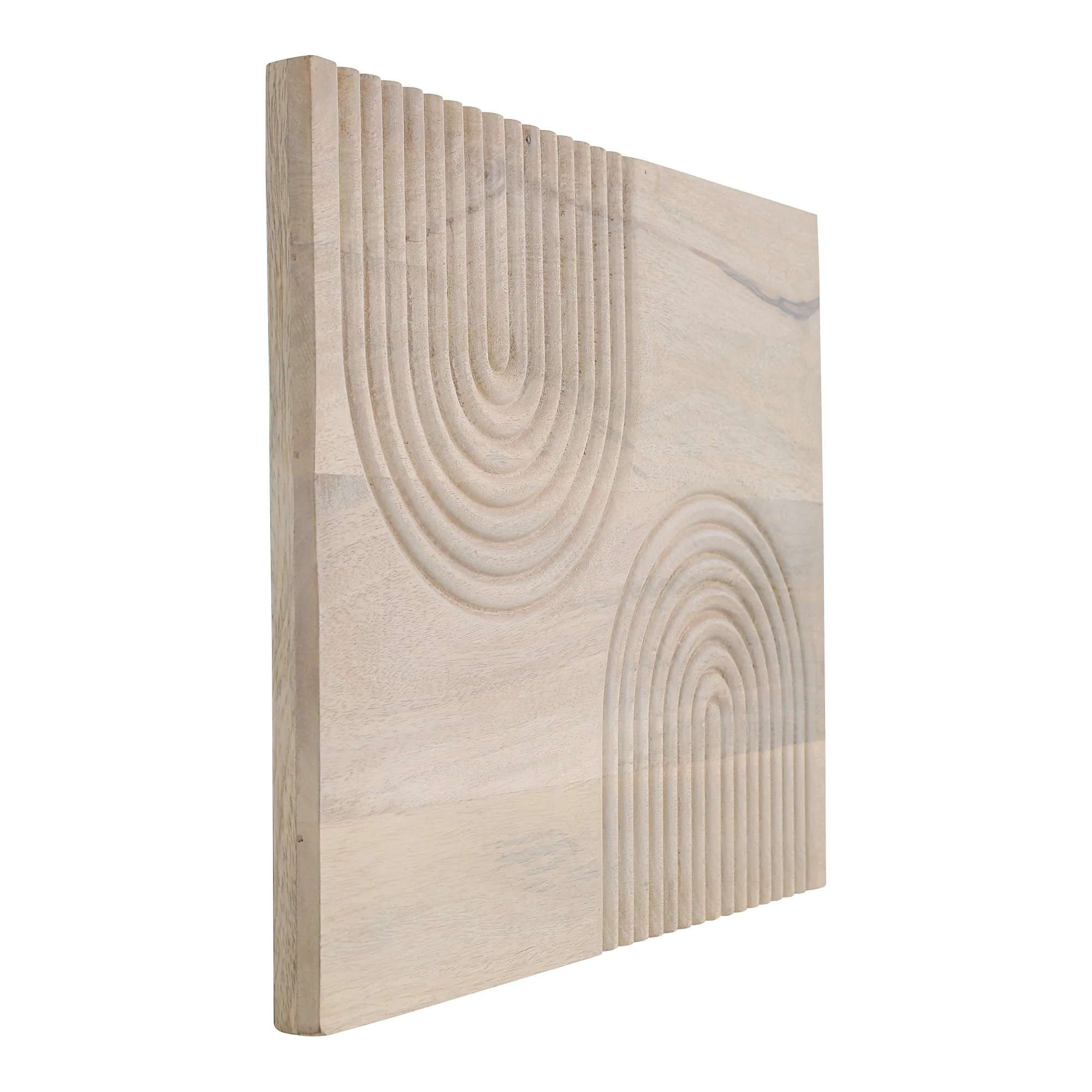 Retro Wave Carved Mango Wood Wall Art