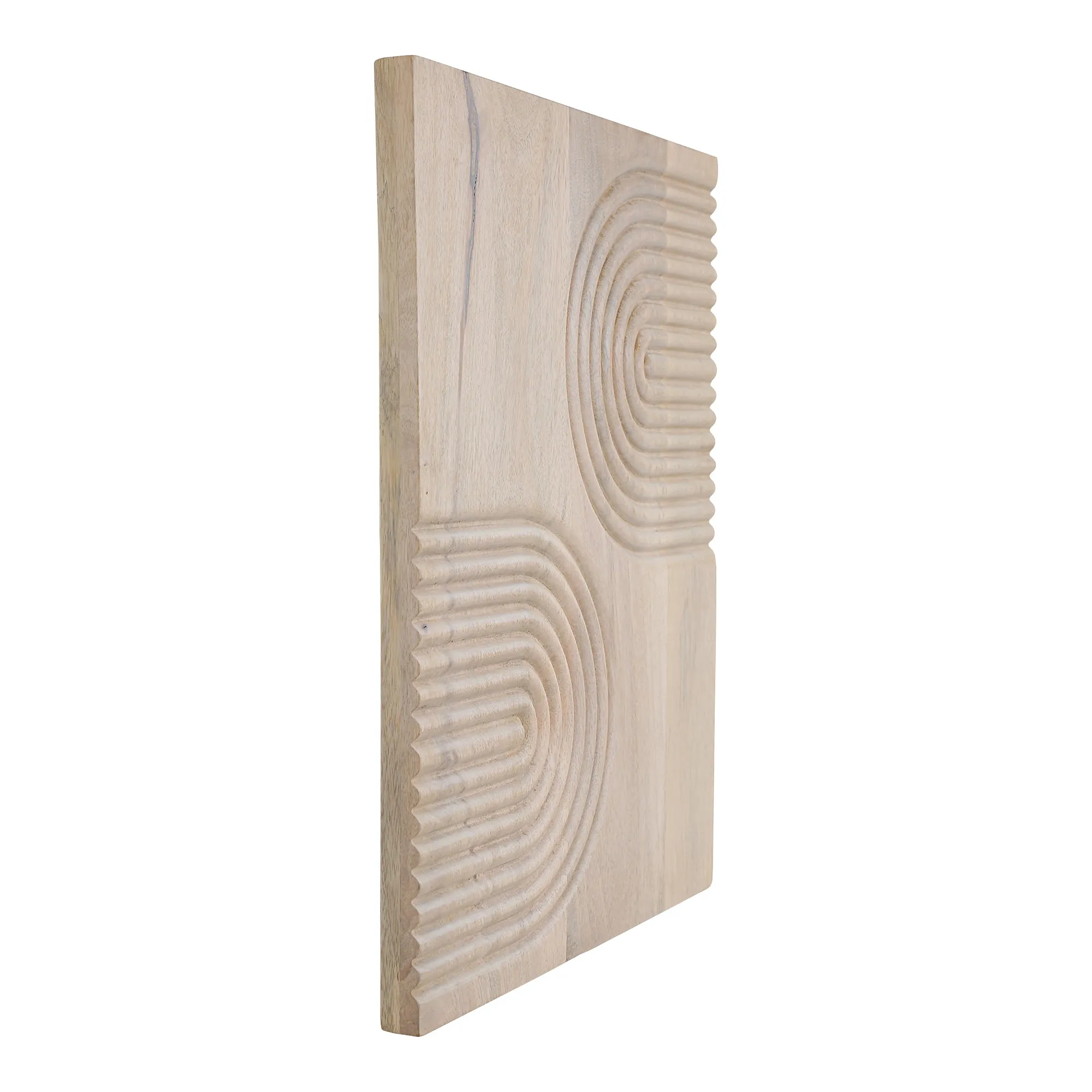 Retro Wave Carved Mango Wood Wall Art